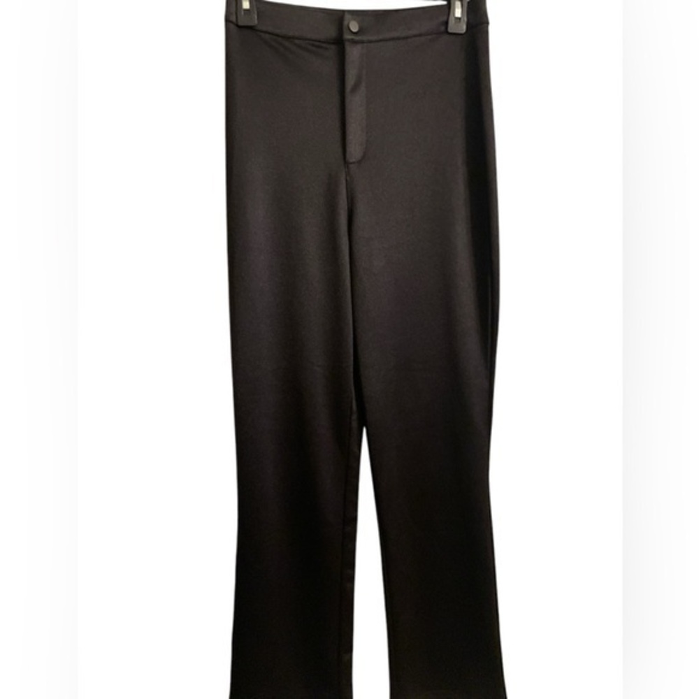 ASOS satiny black straight leg pants in size 8